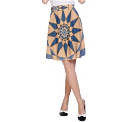 Stellated Regular Dodecagons Center Clock Face Number Star A-line Skirt