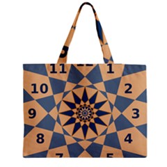 Stellated Regular Dodecagons Center Clock Face Number Star Medium Zipper Tote Bag