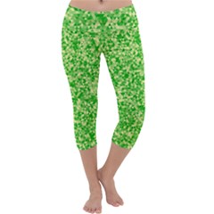 Specktre Triangle Green Capri Yoga Leggings by Alisyart
