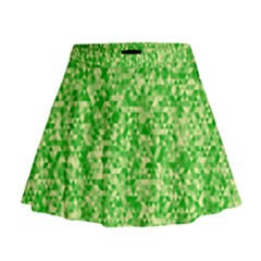 Specktre Triangle Green Mini Flare Skirt by Alisyart