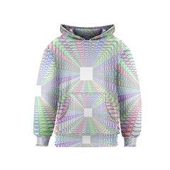 Tunnel With Bright Colors Rainbow Plaid Love Heart Triangle Kids  Pullover Hoodie