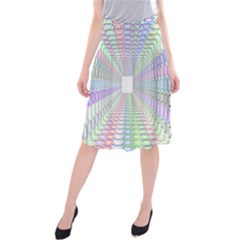 Tunnel With Bright Colors Rainbow Plaid Love Heart Triangle Midi Beach Skirt by Alisyart