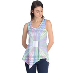 Tunnel With Bright Colors Rainbow Plaid Love Heart Triangle Sleeveless Tunic
