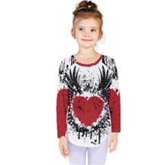 Wings Of Heart Illustration Kids  Long Sleeve Tee