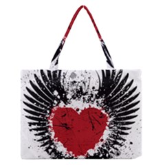 Wings Of Heart Illustration Medium Zipper Tote Bag by TastefulDesigns