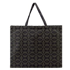 Dark Interlace Tribal  Zipper Large Tote Bag by dflcprints