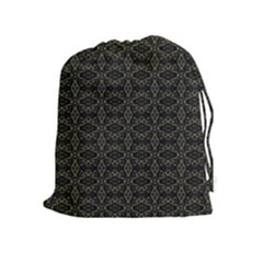 Dark Interlace Tribal  Drawstring Pouches (extra Large) by dflcprints