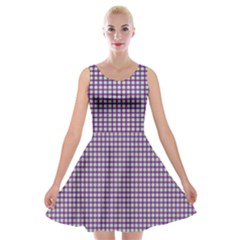 Mardi Gras Purple Plaid Velvet Skater Dress