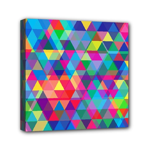 Colorful Abstract Triangle Shapes Background Mini Canvas 6  X 6  by TastefulDesigns