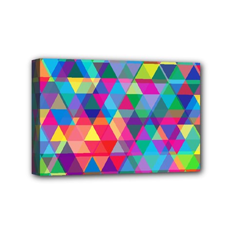 Colorful Abstract Triangle Shapes Background Mini Canvas 6  X 4  by TastefulDesigns