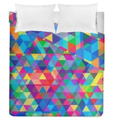 Colorful Abstract Triangle Shapes Background Duvet Cover Double Side (queen Size) by TastefulDesigns