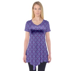 Abstract Purple Pattern Background Short Sleeve Tunic  by TastefulDesigns
