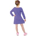 Abstract Purple Pattern Background Kids  Long Sleeve Velvet Dress View2