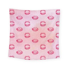 Watercolor Kisses Patterns Square Tapestry (small)