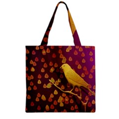 Bird Design Wall Golden Color Grocery Tote Bag by Simbadda