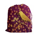 Bird Design Wall Golden Color Drawstring Pouches (XXL) View1