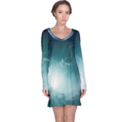 Astronaut Space Travel Gravity Long Sleeve Nightdress by Simbadda