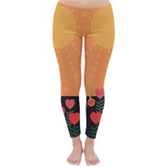 Love Heart Valentine Sun Flowers Classic Winter Leggings by Simbadda