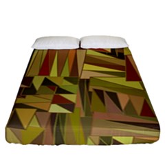 Earth Tones Geometric Shapes Unique Fitted Sheet (california King Size) by Simbadda
