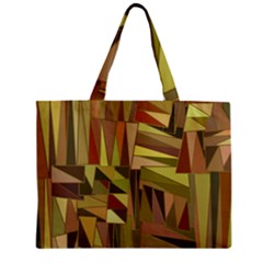 Earth Tones Geometric Shapes Unique Zipper Mini Tote Bag