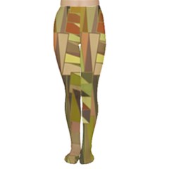 Earth Tones Geometric Shapes Unique Women s Tights by Simbadda