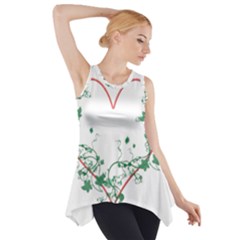 Heart Ranke Nature Romance Plant Side Drop Tank Tunic by Simbadda