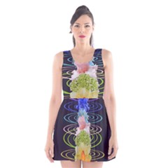 Chakra Spiritual Flower Energy Scoop Neck Skater Dress