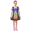 Chakra Spiritual Flower Energy Kids  Short Sleeve Velvet Dress View1