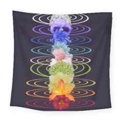 Chakra Spiritual Flower Energy Square Tapestry (Large)