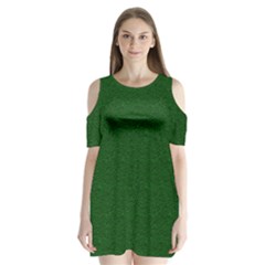 Texture Green Rush Easter Shoulder Cutout Velvet  One Piece