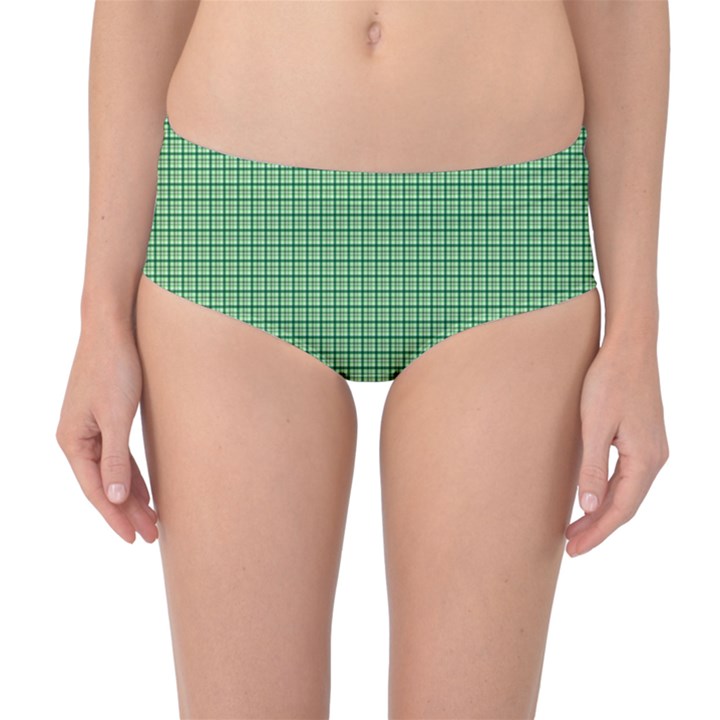 Green1 Mid-Waist Bikini Bottoms