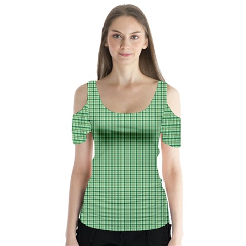 Green1 Butterfly Sleeve Cutout Tee  by PhotoNOLA