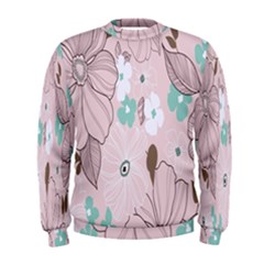 Background Texture Flowers Leaves Buds Men s Sweatshirt by Simbadda