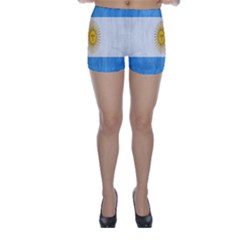 Argentina Texture Background Skinny Shorts