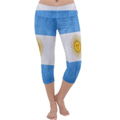 Argentina Texture Background Capri Yoga Leggings