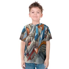 Abstraction Imagination City District Building Graffiti Kids  Cotton Tee