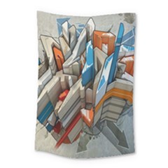 Abstraction Imagination City District Building Graffiti Small Tapestry by Simbadda