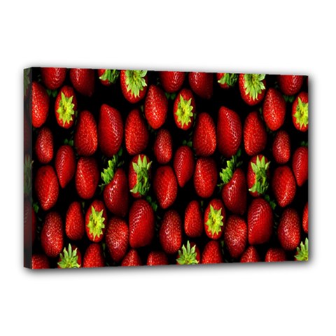 Berry Strawberry Many Canvas 18  X 12  by Simbadda