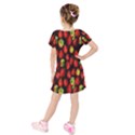 Berry Strawberry Many Kids  Short Sleeve Velvet Dress View2