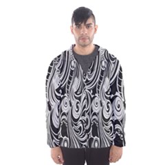 Black White Pattern Shape Patterns Hooded Wind Breaker (men) by Simbadda