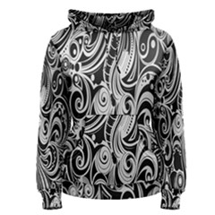 Black White Pattern Shape Patterns Women s Pullover Hoodie by Simbadda