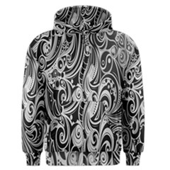 Black White Pattern Shape Patterns Men s Zipper Hoodie by Simbadda