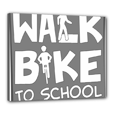 Bicycle Walk Bike School Sign Grey Canvas 24  X 20  by Alisyart