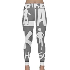 Bicycle Walk Bike School Sign Grey Classic Yoga Leggings