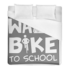 Bicycle Walk Bike School Sign Grey Duvet Cover (full/ Double Size) by Alisyart