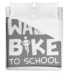 Bicycle Walk Bike School Sign Grey Duvet Cover (queen Size) by Alisyart