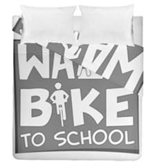 Bicycle Walk Bike School Sign Grey Duvet Cover Double Side (queen Size) by Alisyart