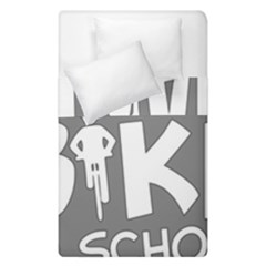 Bicycle Walk Bike School Sign Grey Duvet Cover Double Side (single Size) by Alisyart