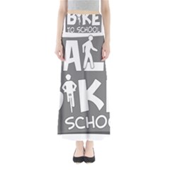 Bicycle Walk Bike School Sign Grey Maxi Skirts