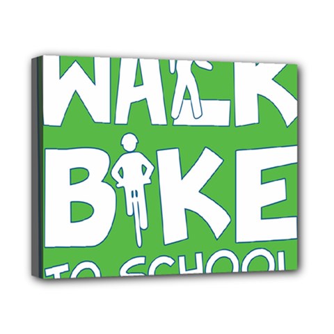 Bicycle Walk Bike School Sign Green Blue Canvas 10  X 8  by Alisyart